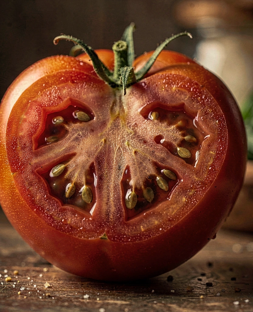 Detalle de tomate de temporada