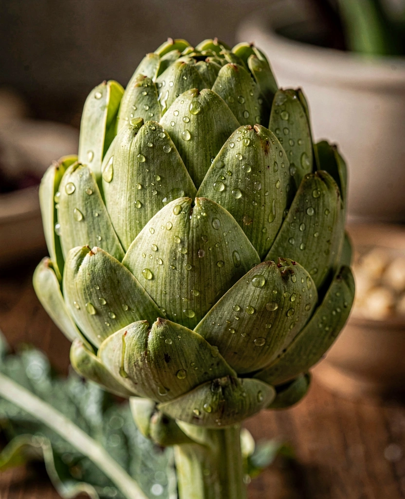 Primer plano de alcachofa fresca
