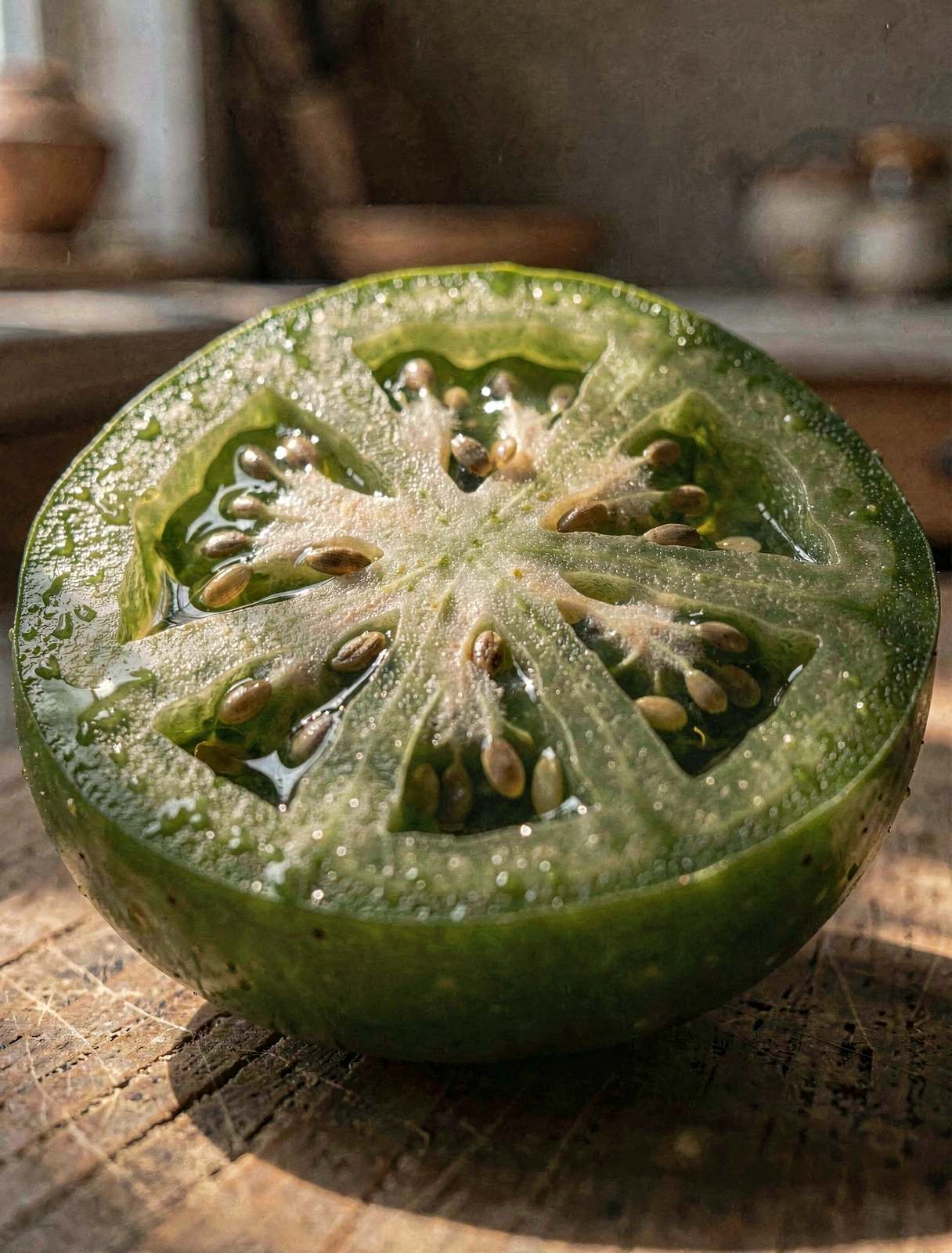Trama celular de un tomate orgánico